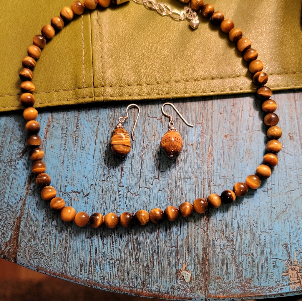 Jay King Collection Tigers Eye Necklace W/ Earrings